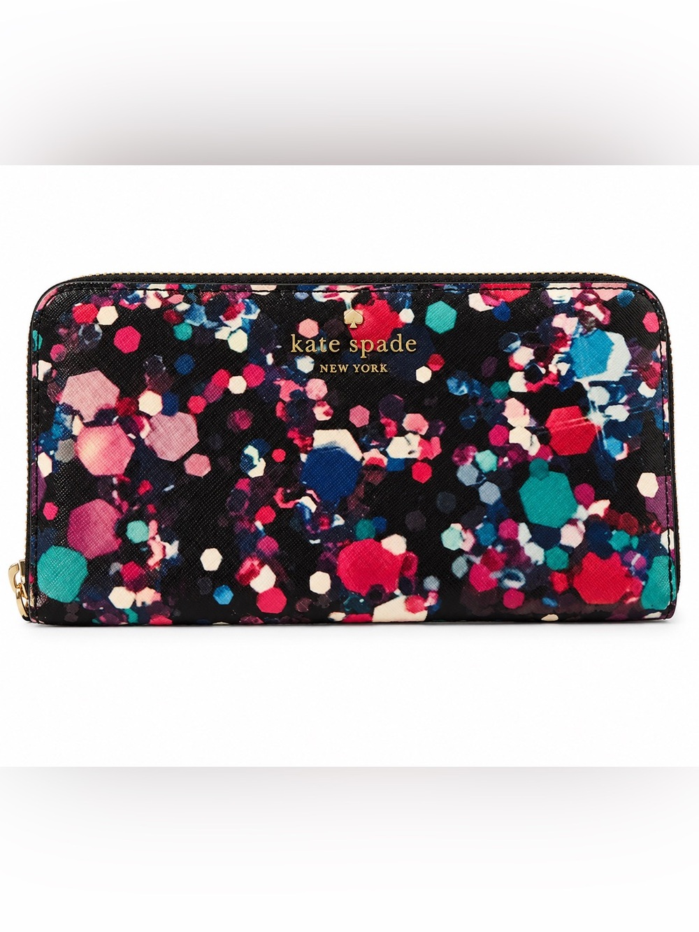 Storybook Kate Spade Black Confetti Zip Wallet